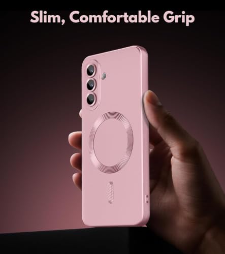 Image of DIZORO Samsung A27 Case, Compatible with Mag Safe Back Cover, Matte Luxury Metallic Luster Flexible TPU Wireless Charging Shockproof Case with Camera Protector (Metallic Silver)