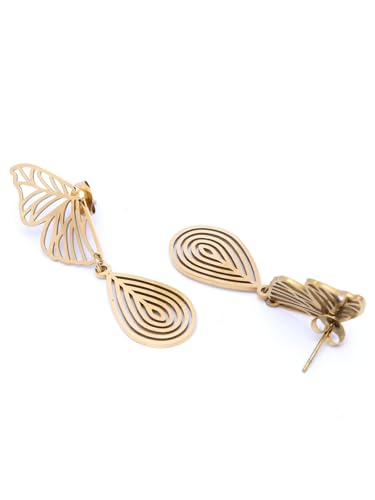 Image of Scintillare by Sukkhi Stylish Stainless Steel Butterfly Dangler Earring Jewellery for Women & Girls|Anti Tarnish Jewellery|Gifts for Wife Girlfriend Mother Sister