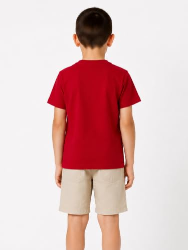 Image of LittleSpring Boys Girls T Shirt Rainbow Striped Cotton Crewneck Tees for Kids Fashion