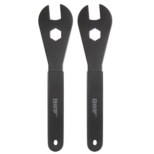 HARFINGTON 2pcs Bicycle Cone Wrench Set Tool 14mm Bike Pedal Cone Cycling Spanner Wheel Hub Axle Nut Install Remover Wrenches Repair Tool for Mountain Road Bike, Black