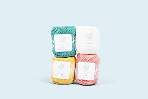 Tropical Mindfulknits Knitting Yarn, Crochet Yarn & 100% Cotton Yarn For Knitting, Crocheting, Soft & Gentle Worsted Weight Yarn For Baby - Multicolor (4) #TOP6