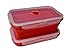 Produktbild KYBEGO Faltbarer Aufbewahrungsbehälter 1.200ml rot Frischhaltedose für Lebensmittel Brotbox zusammenklappbare Lunch Bento Box für Mikrowellen Kühlschrank Premium Brotdose, einziehbare Frischhaltebox