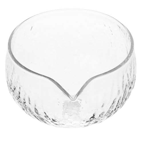 KOCKSHION Japanese Matcha Bowl with Spout Clear Glass Tea Cup for Daily Use Elegant Design for Tea Ceremonies for Precise Pouring and Aesthetic Display