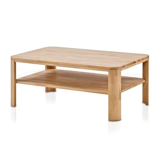 WOODLIVE DESIGN BY NATURE Massivholz Couchtisch Merlin rechteckig aus Kernbuche, geölter...
