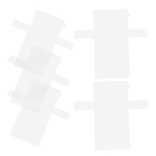 Kit de 5 Folhas de Malha Plástica para Confecção de Bolsas, Tela Quadriculada, Branco