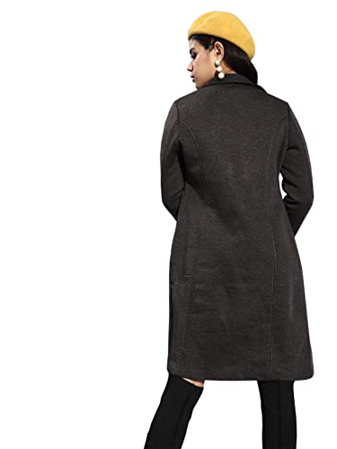 Image of Style Quotient Women Green Solid Trench Coat