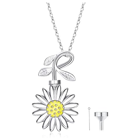 Sailimue Small Urn Necklace for Ashes for Women Cremation Memorial Keepsake Personalized Mini Urn Necklace Silver Gold Black Stainless Steel Urn Necklace for Ashes, Stainless Steel, Cubic Zirconia Cover