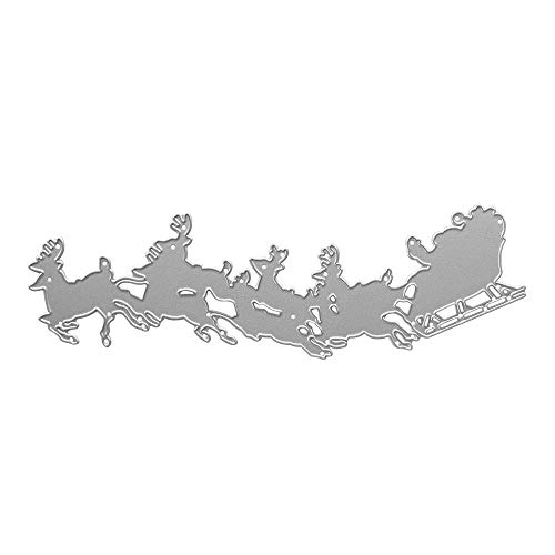 Metal The Elk Pulled The Sleigh Cutting Dies, Christmas Elk Die Cuts Embossing Stencils Template Mould for Card Scrapbooking and DIY Craft