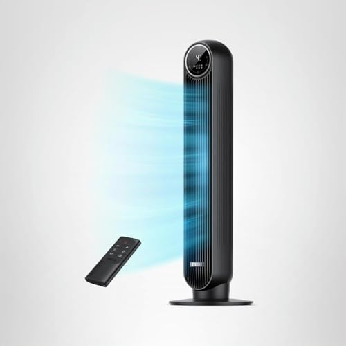Miniatura 8 de Dreo 20db Ventilador De Pie Silencioso, Ventiladores De Torre Con Velocidad De 7,6 M S, 4 Velocidades, Rotación De 90 , Temporizador De 8 Horas, Pantalla Led Y Mando A Distancia Incluido. Negro