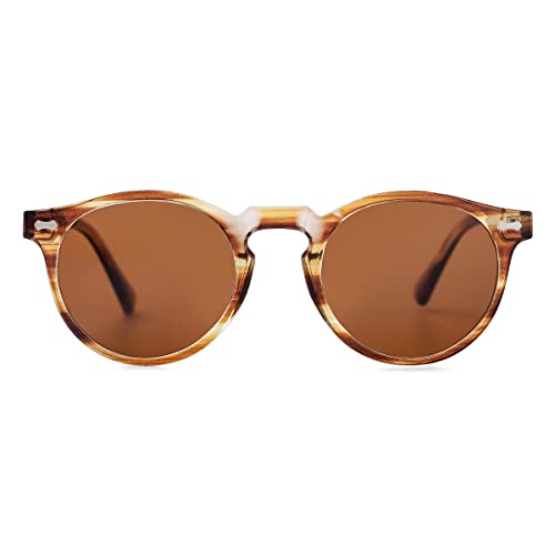 Image of JOVAKIT Vintage Kids Polarized Sunglasses for Girls Boys Age 2-9, Round Sun Glasses for Children UV400 Protection