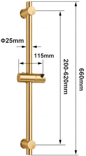 Image of AQUIEEN Sliding Rail for Hand Shower - Premium Height & Angle Adjustable Hand Shower Holder | Wall Mounted Shower Slider Bar for Home, Hotels & Luxury Bathrooms (Brushed Gold)