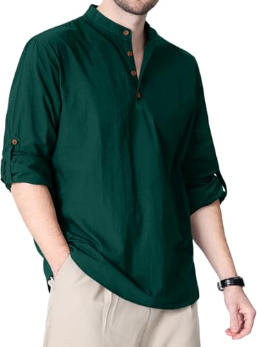Image of Zombom Cotton Polyester Blend Solid Casual Regular Fit Mandarin /Chinese Collor Short Kurta Shirt for Men