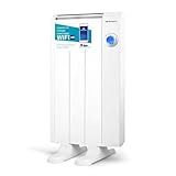 Emisor térmico 3 elementos.500W. Conexión inlámbrica WIFI. Programación diaria y semanal en franjas de una hora. Medidas (ancho x alto x fondo: 335 x 590 x 75 mm).