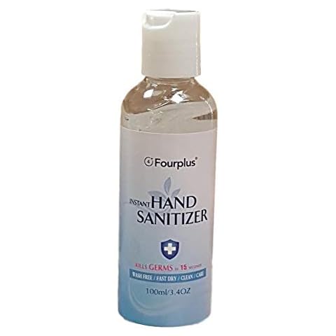 Fourplus Instant Hand Sanitizer Gel, Antibacterial, 70% Alcohol - 100ml Bottle Cover
