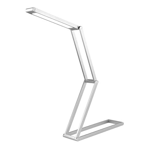Super Bright Portable LED Lamp, Eye-care LED Desk Lamp for Bedtime Studying or Reading and Outdoor Camping, 2 Brightness Settings Foldable Lamp (Silver) Cover