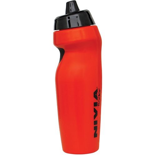 Image of Nivia Radar Sippers Bottle for Sports Cycling, 625ml (Red) 767 Polypropylene Performance Shin Guard, Set of 2 (Large, Black)