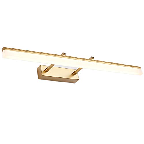 Dxyap Badleuchte led Justierbare LED-Badezimmer-Leuchte, Einziehbare Badschrank Eitelkeits Leuchte 3000K-6000K der Schminktisch Wand Licht, LED Eitelkeits Licht für Make Upbadezimmer,Gold,60CM Cover