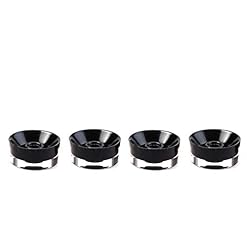 Alnicov Lot de 4 boutons contrastés pour guitare électrique Noir transparent avec mot doré - Les Beatles, Paul McCartney, John Lennon, RIngo Starr, George Harrison Alnicov Lot de 4 boutons contrastés pour guitare électrique Noir transparent avec mot doré – Image 3