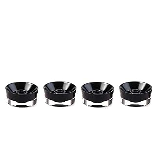 Alnicov Lot de 4 boutons contrastés pour guitare électrique Noir transparent avec mot doré – Image 3