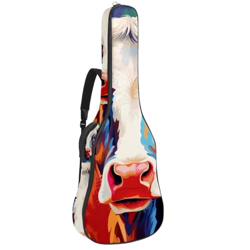 Sac pour guitare acoustique imperméable grand format housse rembourrée éponge imprimé vache