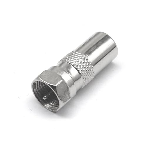 Adaptateur coaxial F femelle vers TV mâle coudé à 90 degrés 75 ohms lot de 2 pièces
