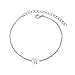 KunBead Initial H Letter Bracelets Silver Dainty Heart Love Charm Stainless Steel Bracelets for Women Teen Birthday Jewelry