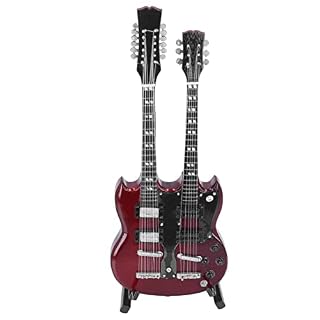 Guitar Toy Miniature, Hêtre Matériaux Stand Design Peinture Traitement Mini Guitare 18cm/7.1in Longueur 1:6 Échelle pour… - Les Beatles, Paul McCartney, John Lennon, RIngo Starr, George Harrison