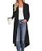 DB MOON Womens Long Cardigan Fall Lightweight Long Sleeve Sweater Light Weight Winter Open Front Sweaters with Pockets XL, Black