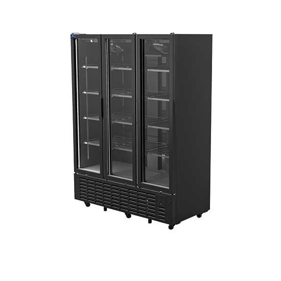 Mastro Vitrine Réfrigéré Verticale 1491 Litres Avec 3 Portes En Verre, +1°/+10°C - Couleur Noire