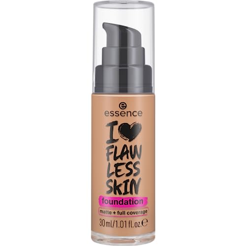 Essence I LOVE FLAWLESS SKIN foundation 70 Light Sand, liquid foundation, Light Sand shade, full coverage, matte finish, long-lasting, blendable textu
