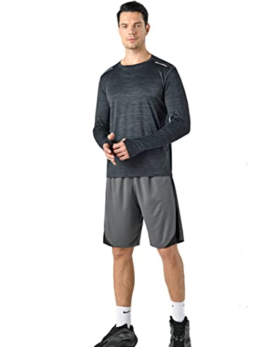 3 Pack: Men's Long Sleeve T Shirts, Dry Fit Uv Sun Protection Outdoor Hiking Athletic Active Tops With Thumb Holes (Set 1, Medium) #TOP1