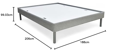 Image of Nilkamal Sleep King Size Velvette Upholstered Bed with Lite Dual Comfort Mattress (Grey, 78x72x5)