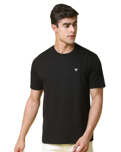 Image of Pinkmint Men's Cotton Blend T-Shirt ll Soild Round Neck T-Shirt ll Stylish Half Sleeve T-Shirt's (Pack of 1)