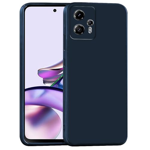 Image of Back Cover for Motorola Moto G13 4G / G23 4G | Full Camera Protection | Premium Liquid Silicon Case | Flexible Bumper Case for Motorola Moto G13 4G / G23 4G (Dark Blue)