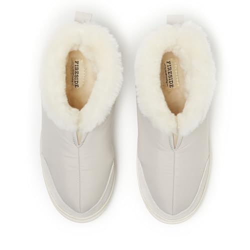 Image of Dearfoams Men's Fireside Nylon Australian Shearling Water Resistant Apres Winter Warm Up Bootie