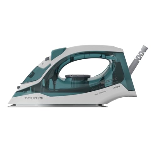 Taurus – Plancha de Vapor Baltic, 2400W, Golpe Vapor 130 g/min, Vapor Continuo, Planchado Vertical, Regulador Temperatura, Antical, Antigoteo, Autolimpieza, Suela Teflón, Depósito 250ml, Azul y Blanco