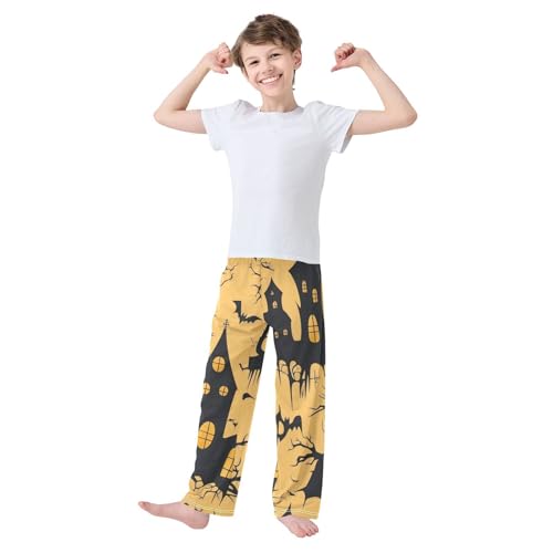 Halloween Castles Boys Long Pants Soft Trousers Elastic Waist Kids Lounge Bottoms with Pockets S-XL3