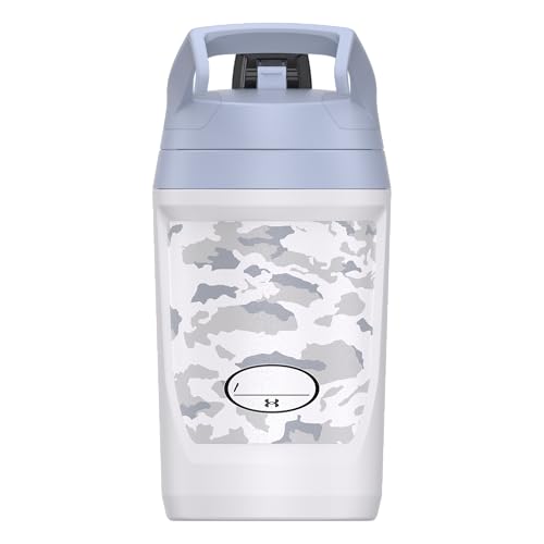 Image of Under Armour 32 oz Insulated Water Bottles - Sports Water Jug with Fence Hook, Leak Resistant for Baseball, Football & More, 32 oz Insulated, White Woodland