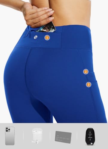 Image of baleaf Women's Fleece Lined Leggings Thermal Warm Winter Tights | 25 inch /27 inch, Water Resistant, Pockets, Running, Hiking, Yoga, Skiing, Travel, for Cold Weather, Leggings for Women