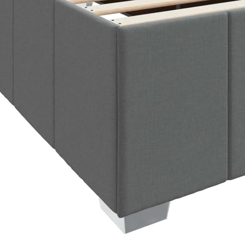 vidaXL Bettrahmen mit Matratze Dunkelgrau 180 x 200 cm Stoff, Schlafzimmermöbel, Moderner Stoffbett, Rechteckig, Robustes Boxspring, Taschenfederkern-Matratzenlösungen