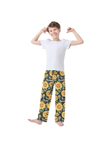 ZZKKO Cartoon Sunshine Sunflower Boys Pants for Kids Jogger Pants with Pockets S3