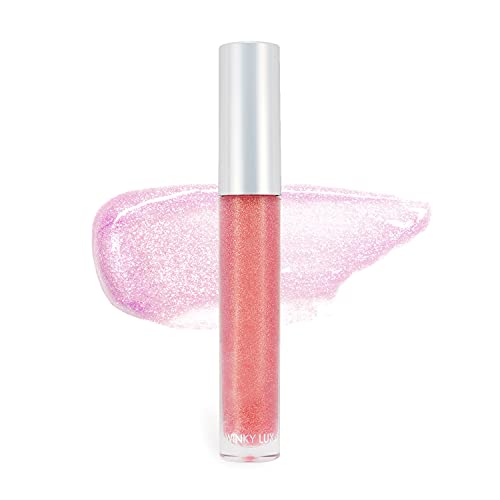 Winky Lux Disco Lip Gloss, pH Glitter Lip Gloss, Cute Color-Changing Pink for Glossier Lips with No Flavoring, 0.14 Oz, Hustle