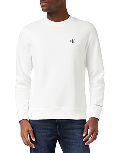 Calvin Klein Herren Sweatshirt Ck Essential ohne Kapuze, Weiß (Bright...