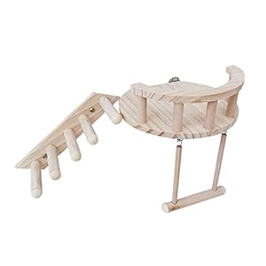 Vogelspeelgoed Hamster houten platform kleine huisdier kooi hek spelen standaard klimmen ladder schommel speelgoed cavia…