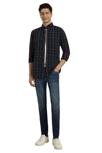 Image of Allen Solly Men Cotton Checkered Regular Fit Shirt