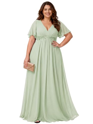 Image of Ever-Pretty Plus Women's Chiffon Plus Size Formal Mother of Bride Dresses