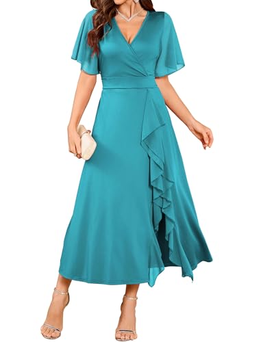 zaful graduation dresses reviews Amazon.com: Turquoise Womens Semi Formal Wedding Guest Mother of Bride Dresses Split Ruffle V Neck Flared Sleeve Evening Dress 2026 XL : Clothing, Shoes & Jewelry 50offEOS2026 1x Women Dress Cocktail Attire Wedding Dress COLOR:Cappuccino (as pictured)