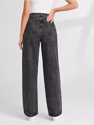 Image of Glossia Denim Baggy Jeans for Women | Stretchable High Waist Straight Fit Jeans for Women | High Rise Stretch Denim | Loose Fit Plus Size Denim (Sizes - 24 to 44) WJ32-1205-$