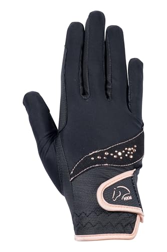 Gants d’équitation HKM Rosegold adhérents et souples style mixte