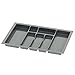 Cubertero Divio de sossai® para cajones de 70 cm | Anchura 63 cm נprofundidad 43 cm | Recortable | Con 7 compartimentos | Color: antracita | Sistema de organización de cubertería